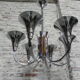 Art Deco hanging lamp with 6 chromed vials