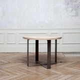 Travertine pedestal table