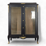 Blackened wooden bookcase display case from the Napoleon III period