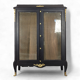 Blackened wooden bookcase display case from the Napoleon III period