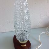 Structured tulip glass bedside lamp / vintage 60s-70s