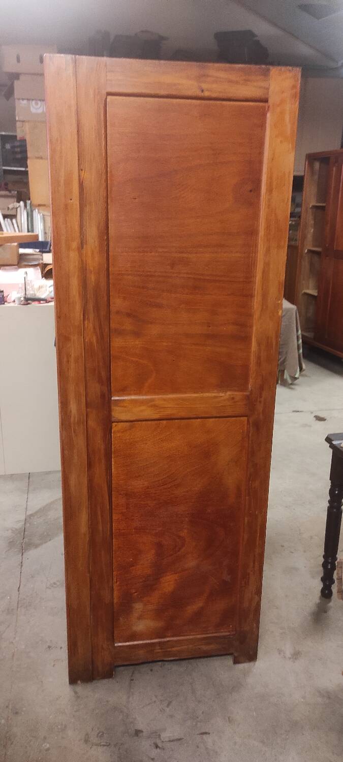 Parisian wardrobe vintags sliding doors in old pitch pine 193x115.5 cm