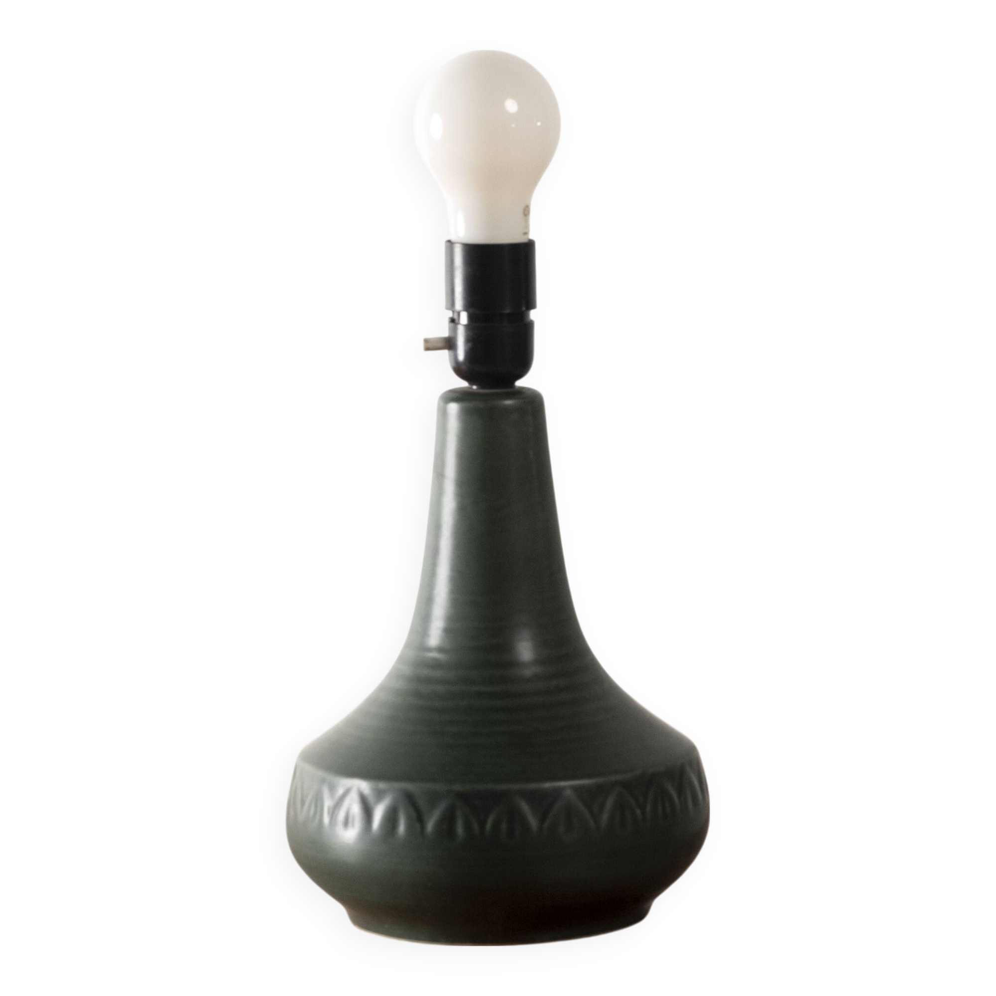 Lampe de table en céramique verte par Søholm, 1960 Danemark
