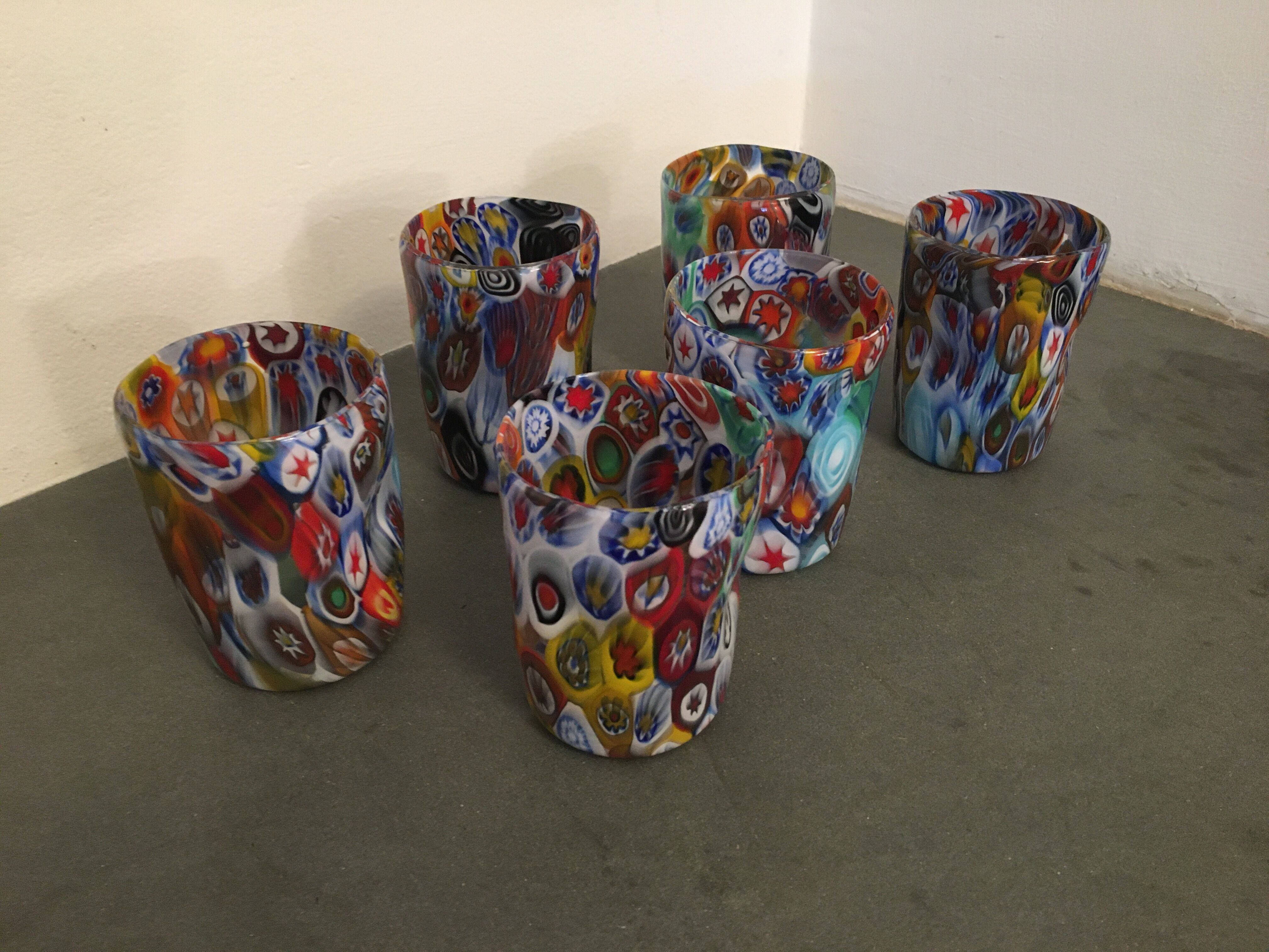 Set of 6 "Goto" water glasses from Murrisa in Murano glass, Italy