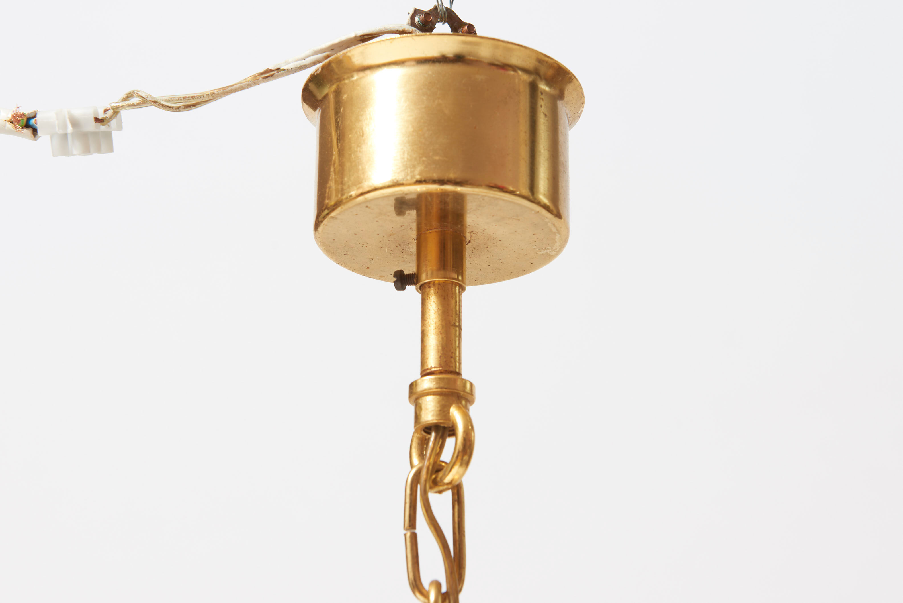 Hollywood Regency style brass and crystal chandelier by Palwa