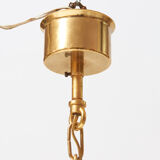 Lustre Hollywood Regency style en laiton et cristal de Palwa