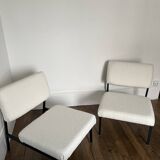 Vintage armchairs curly wool