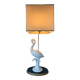 Very large flemish white ceramic lamp 50's italy 97cm with lampshade