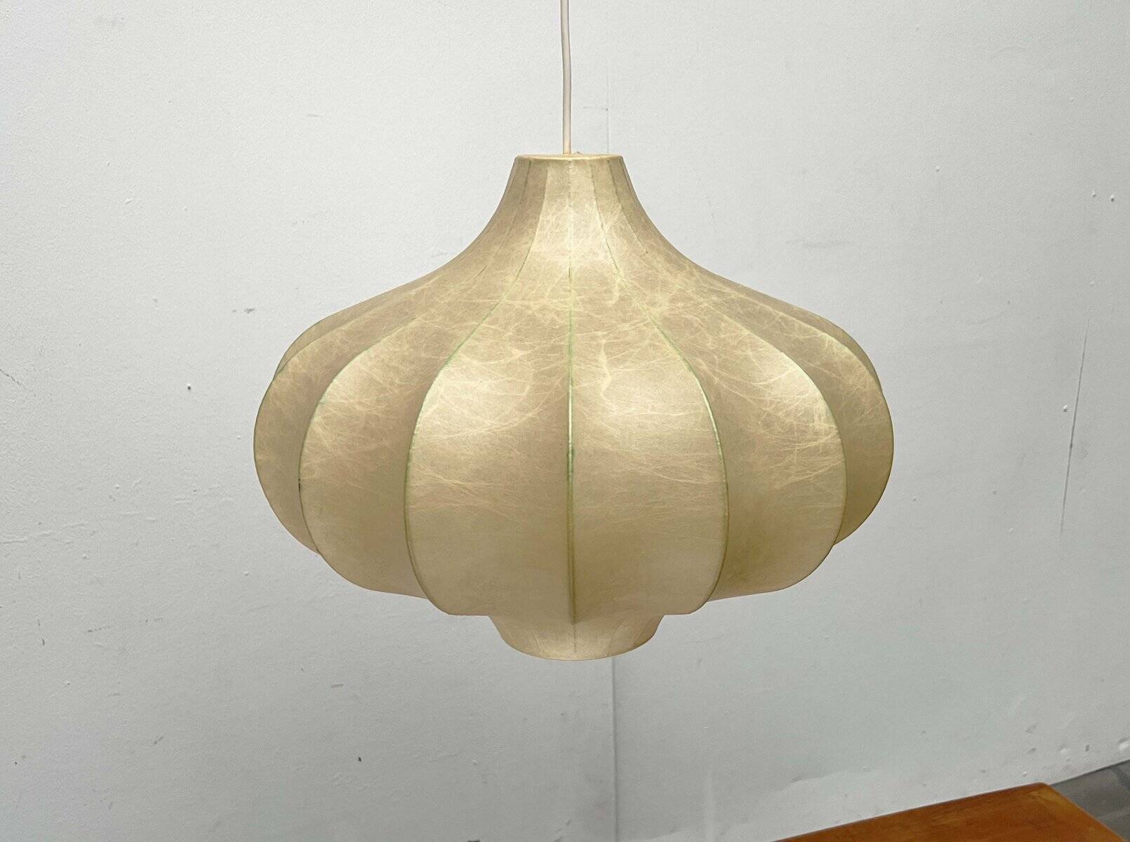 Modern mid-century Cocoon pendant lamp by Friedel Wauer for Goldkant Leuchten, Germany, 1960s.