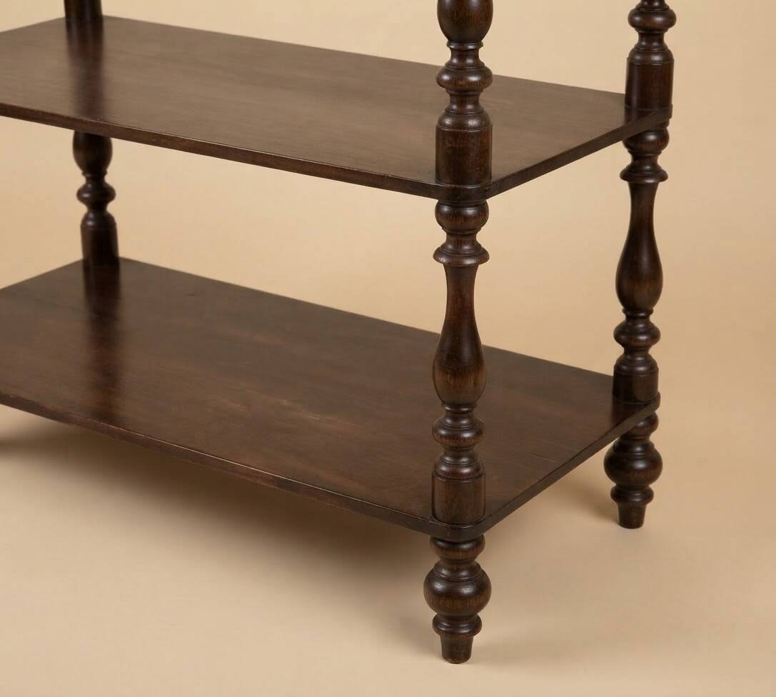 Antique turned walnut shelf