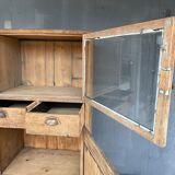 Antique solid oak showcase