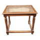 Wooden bench with caning