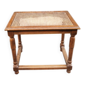 Wooden bench with caning