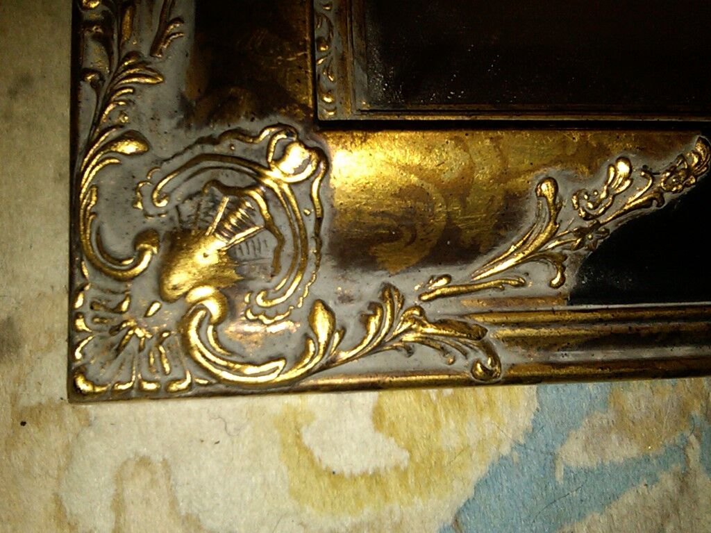 Miroir de baroque opulent en bois doré et noir
