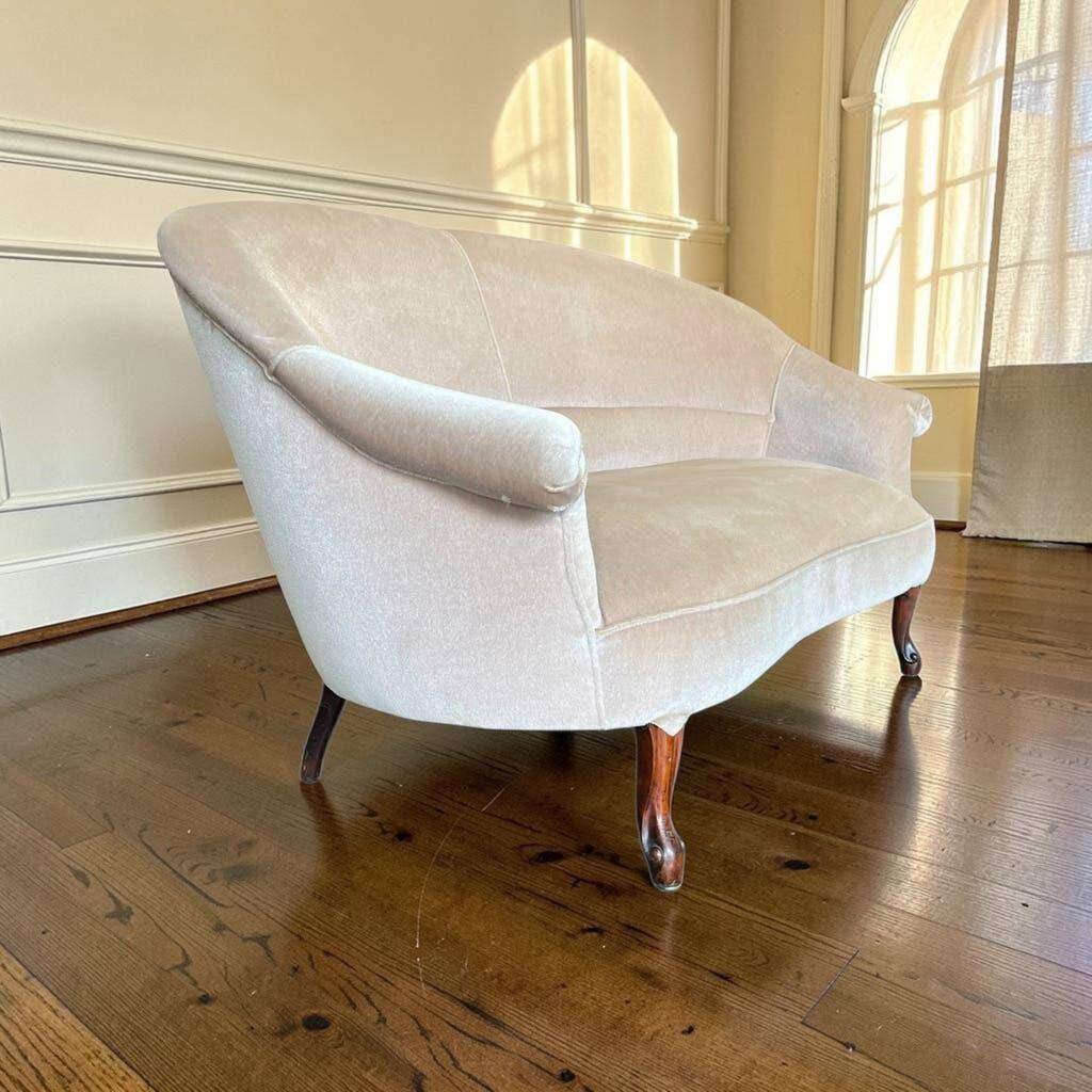 Canapé vintage beige deux places / fauteuil / banc