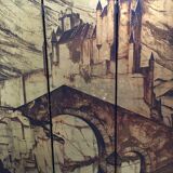 Wooden screen gilded with leaf