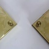 Pair of 80s sconces, white spiral decoration.