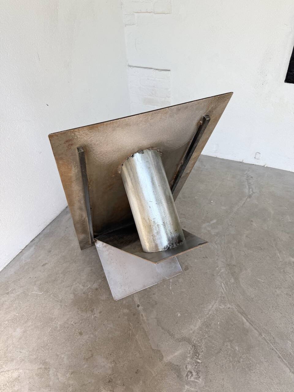 Handcrafted metal coffee table from the 1970s