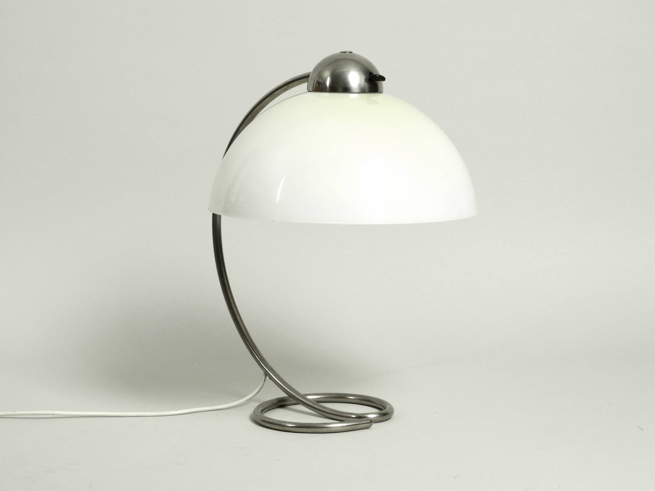 Large Mid Century metal table lamp with plastic shade by Schanzenbach Germa
