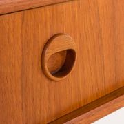 Scandinavian mid century teak mirror with a console, 1960s