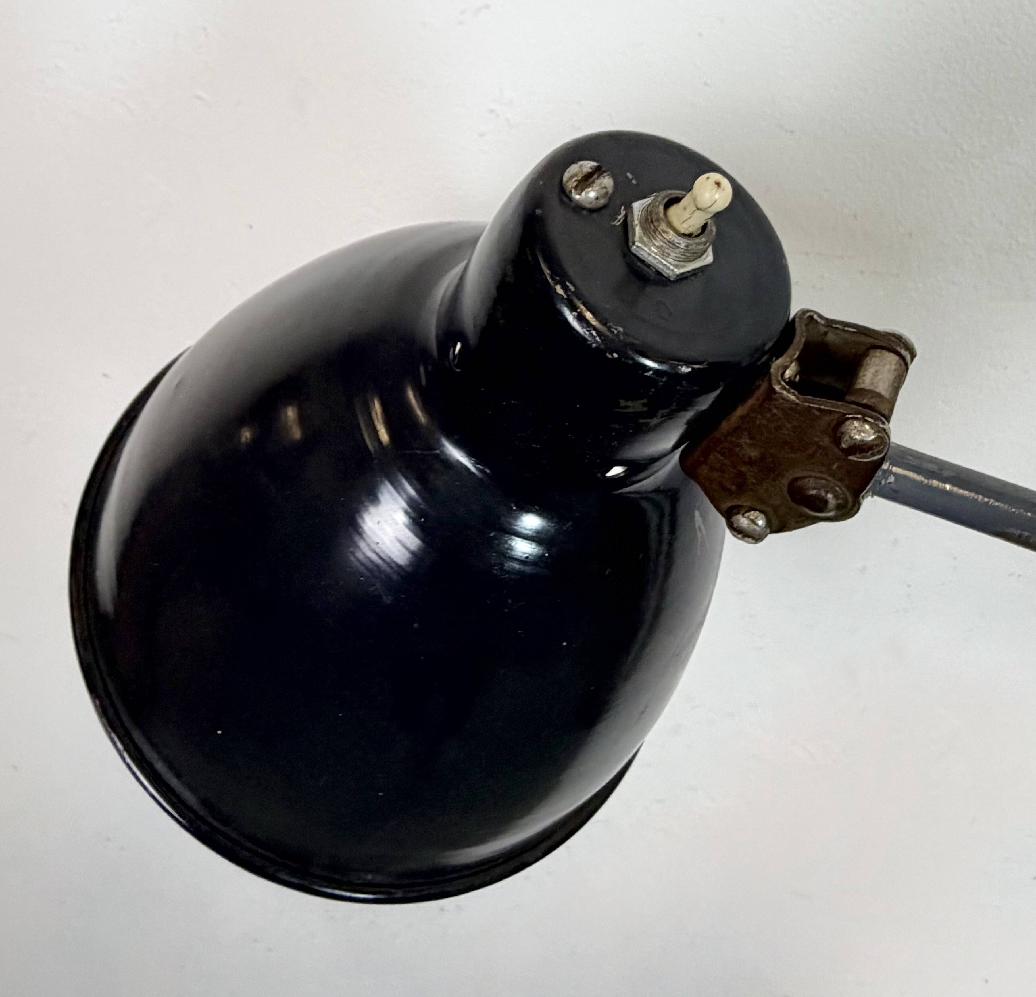 Black Industrial Soviet Scissor Wall Lamp, 1960s