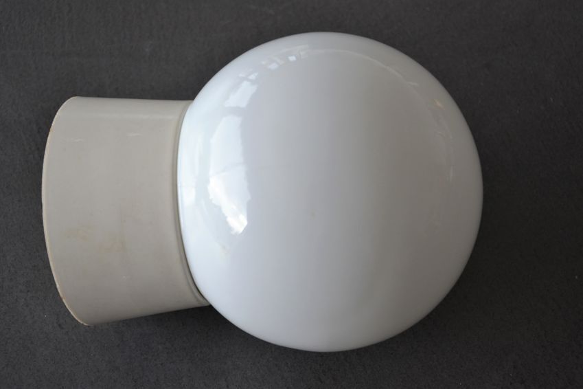 Vintage white ball wall lamp - Bauhaus inspired design