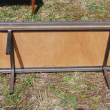 Blue ceramic coffee table and metal base