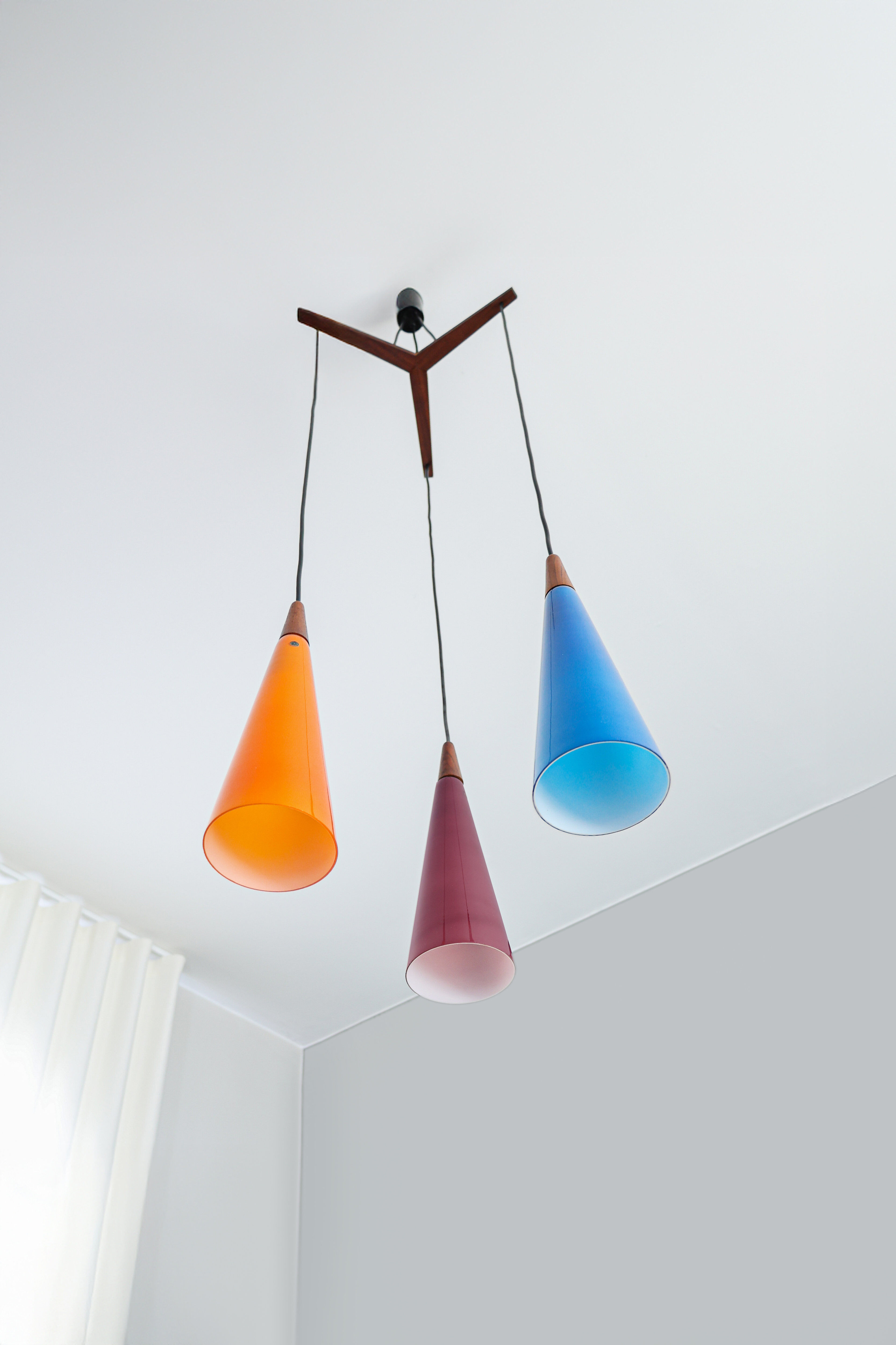 Vintage Holmegaard pendant lamp by E. Jacob, Denmark, 1960s.