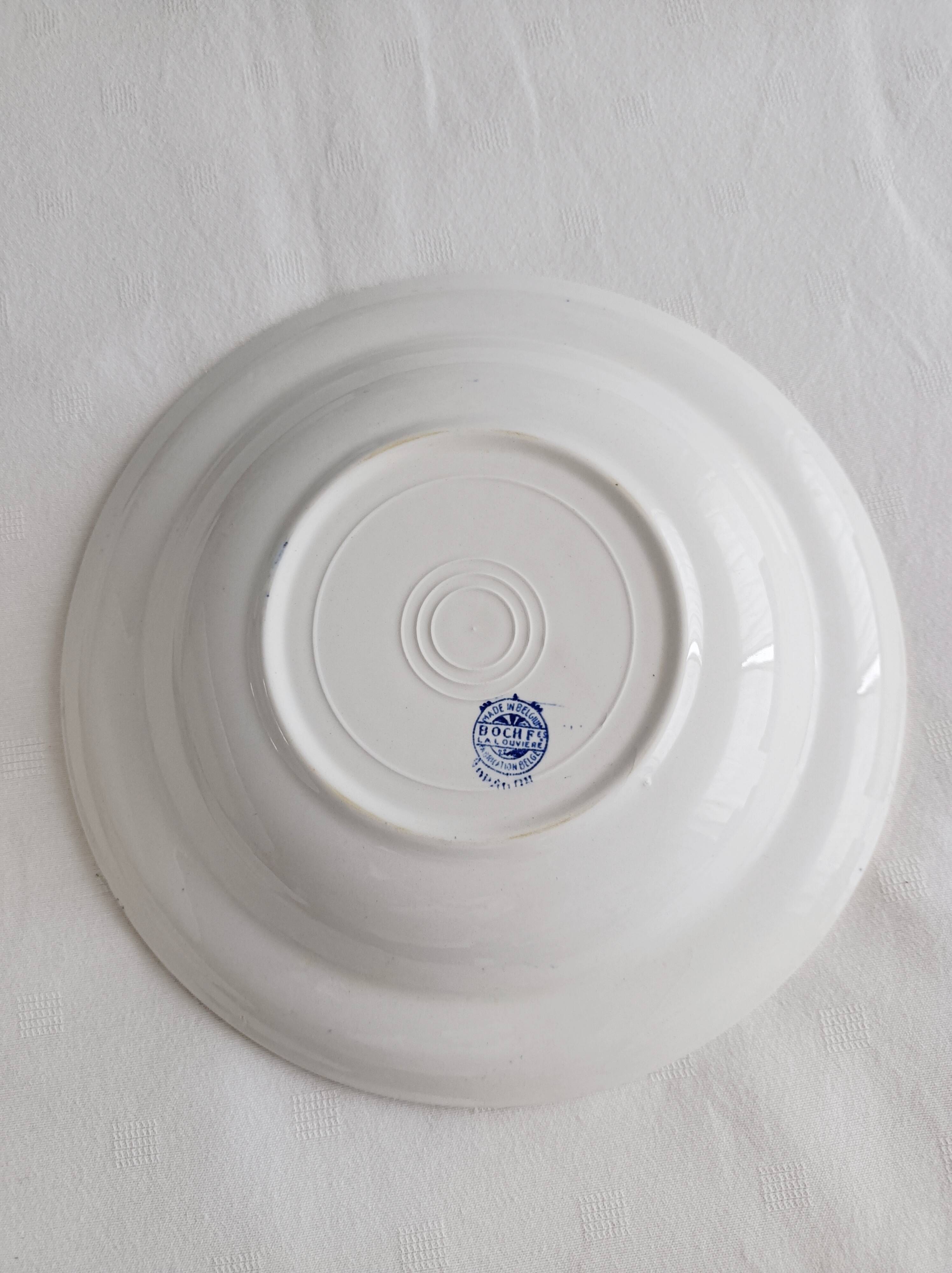Set of 4 Boch la Louvière Dragon deep plates