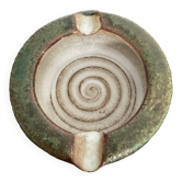 Vintage glazed terracotta ashtray