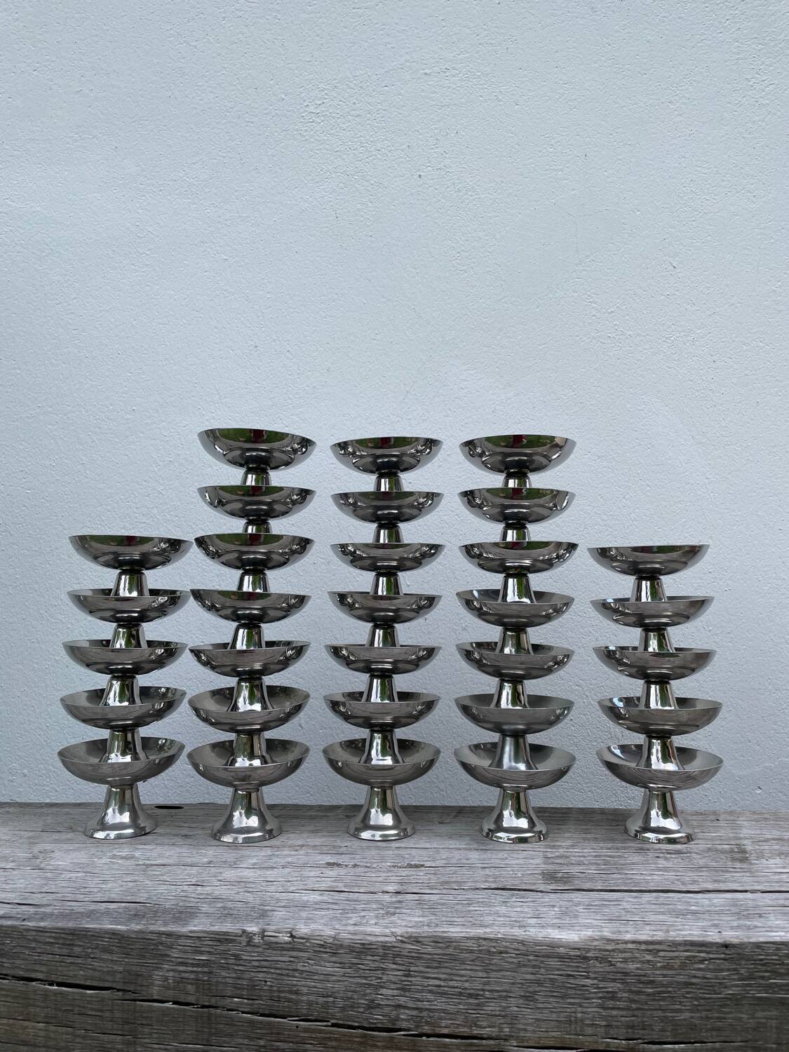 30 stainless steel cups 1970 Guy Degrenne