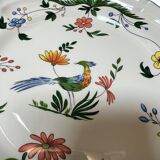 Gien earthenware dessert plate with bird of paradise motif
