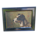 Ancient oil on canvas portrait of a Fox Terrier dog signed – Painting an