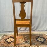 Set of 2 wooden tanned chairs