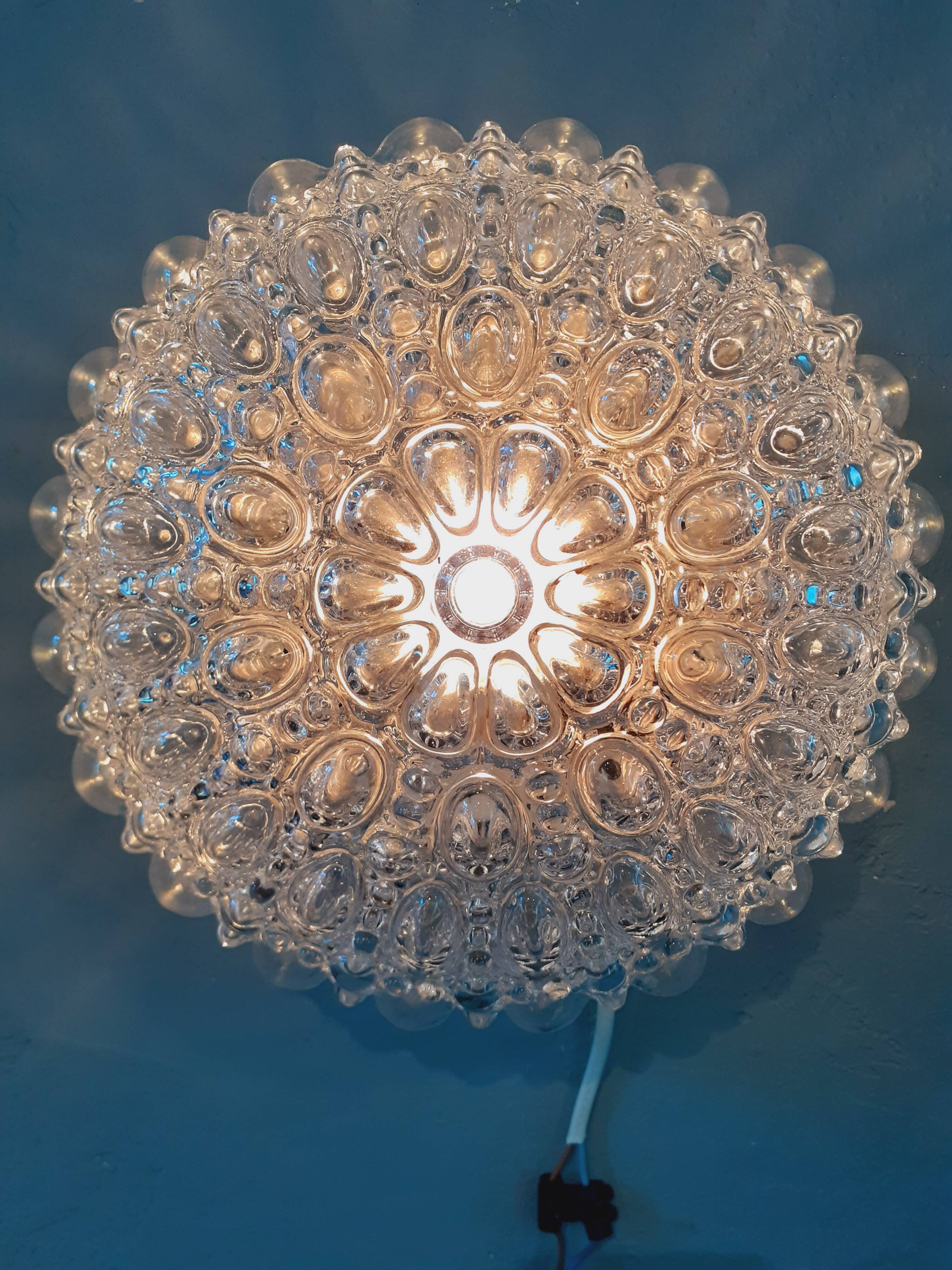 1960s ceiling light moulded glass Limberg