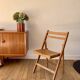 chaise pliante en bois de hêtre vintage années 70