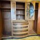 Art Deco Wooden Cabinet with Oval Glass Window and Drawers, 1930s