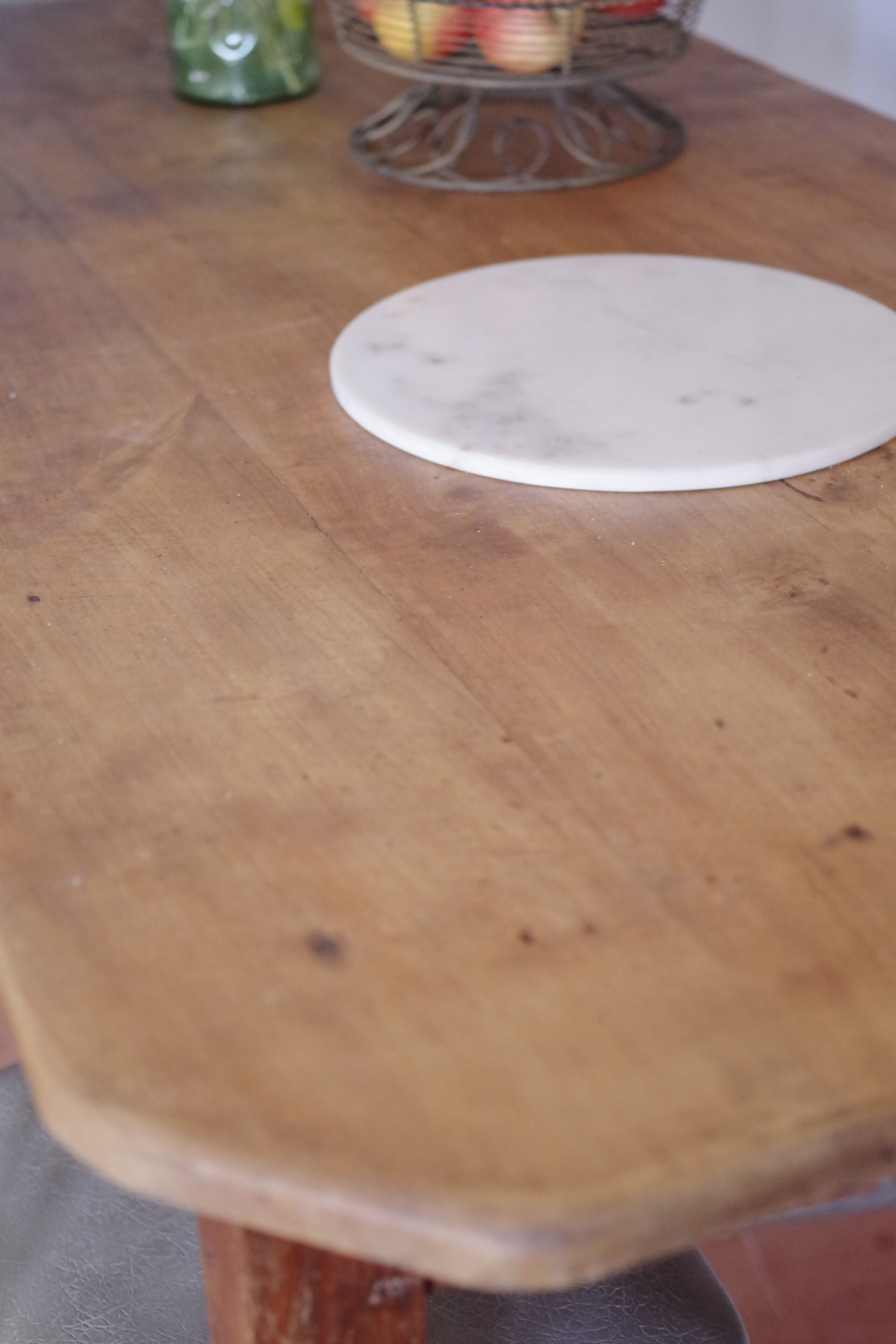 Old wooden farm table