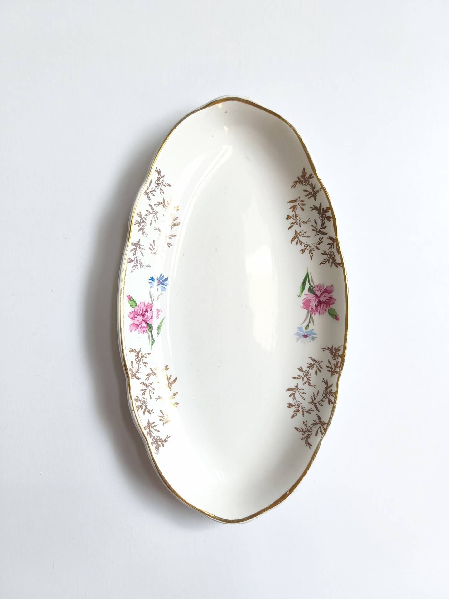 Lot de 2 raviers Sarreguemines modèle Béarn fleurs roses et bleues