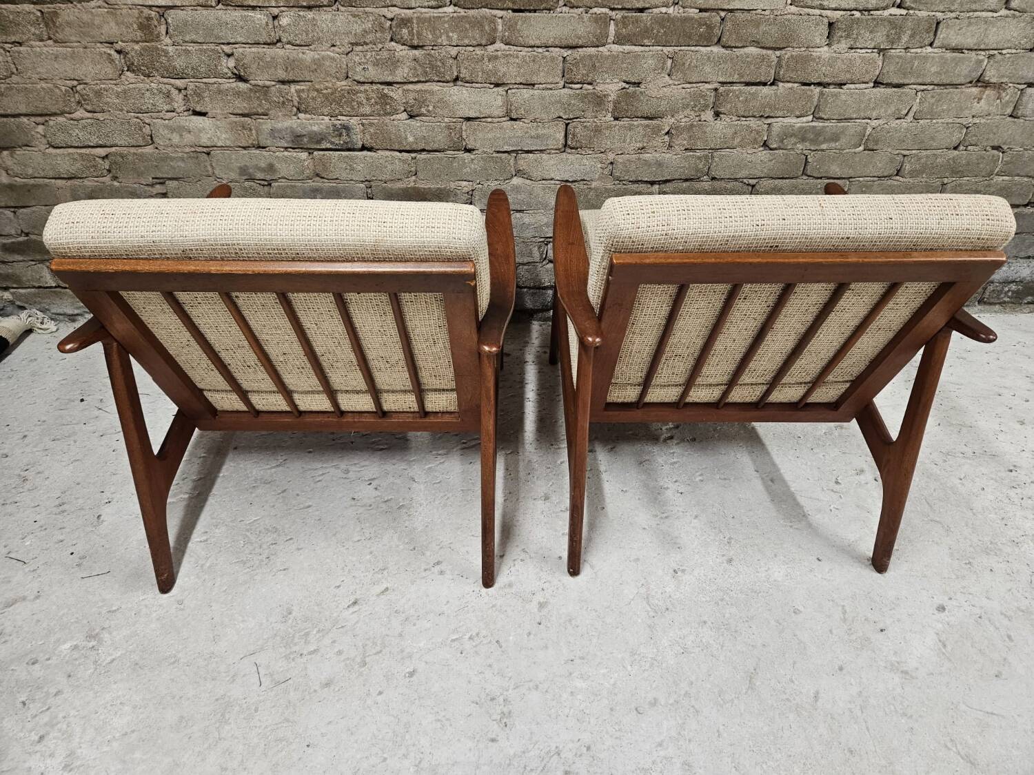 Pair of Scandinavian Danish teak armchairs 1960