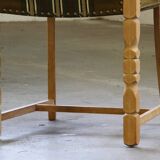 Vintage 1960s, brutalist Danish modern oak dining chairs by Henning Kjærnulf