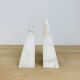 Pair of greenhouse books alabaster white marble