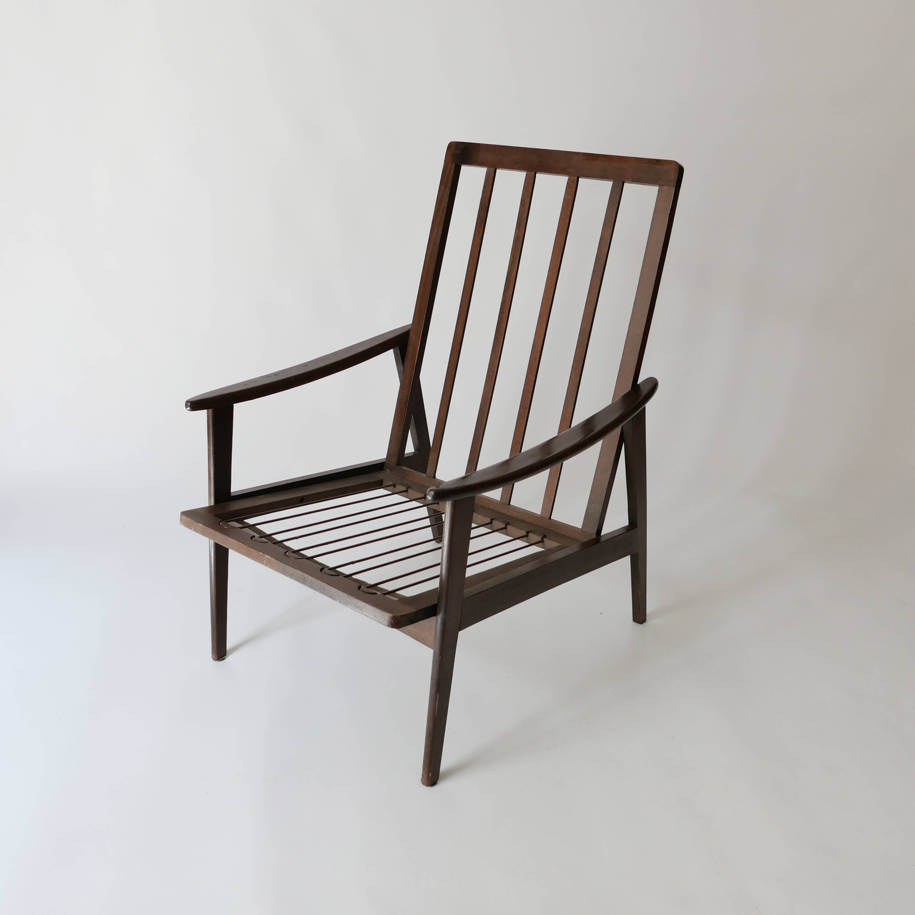 Fauteuil en teck scandinave design vintage des années 70 1970