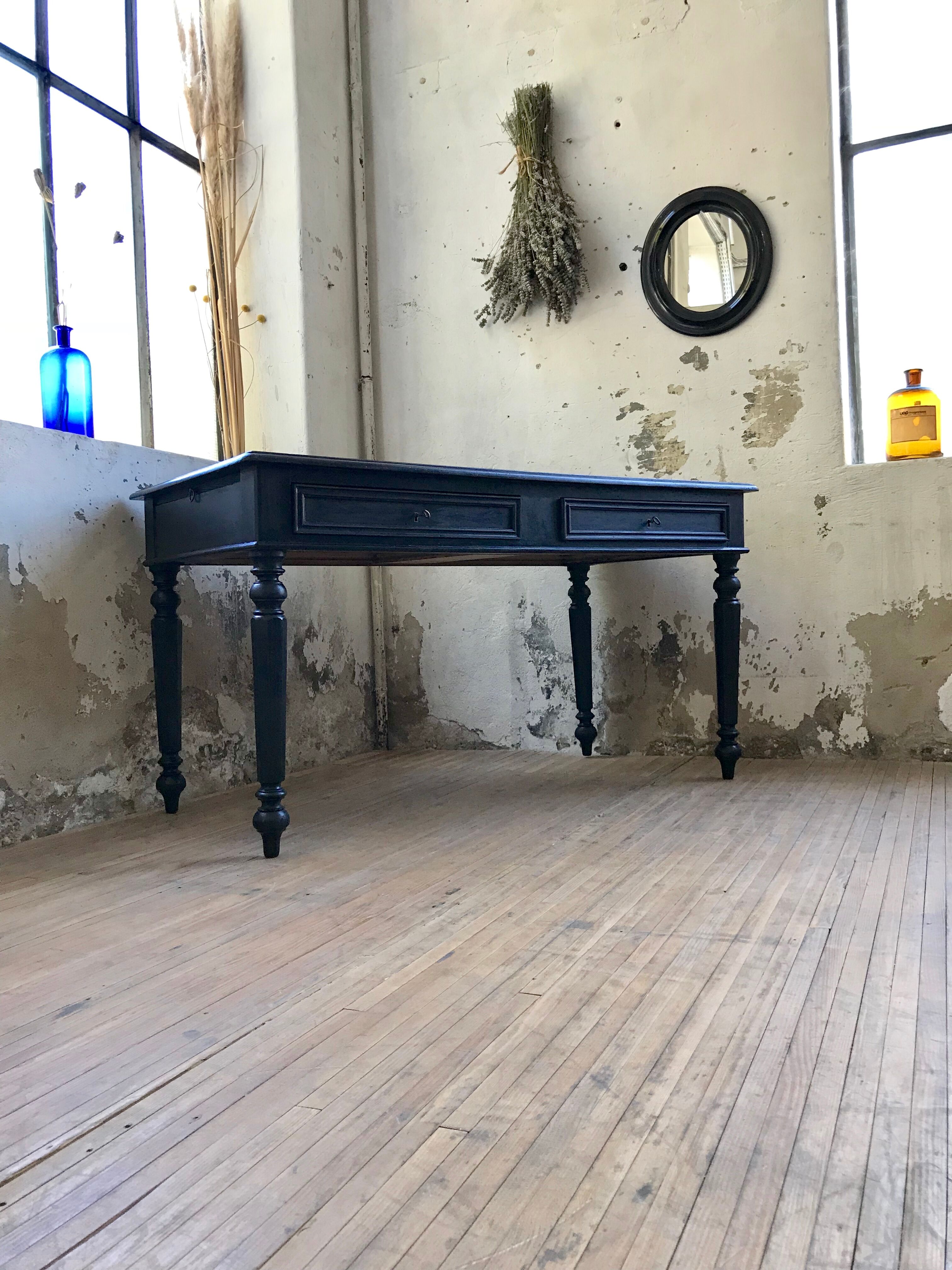 Napoleon Antique blackened wooden desk