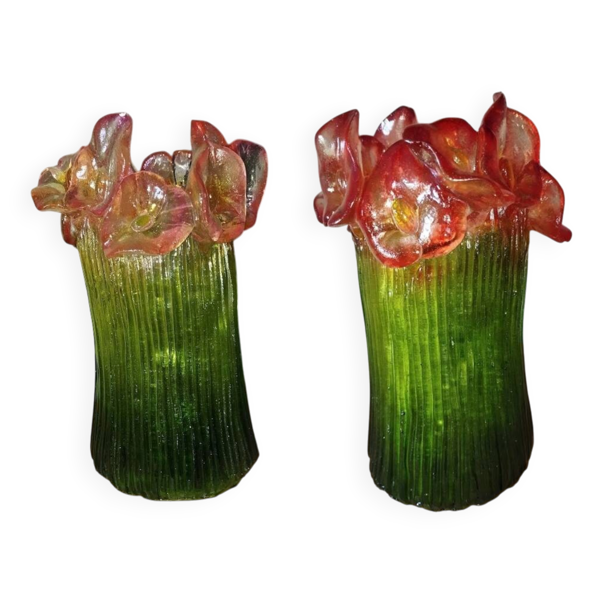 Pair of vintage bakelite vases resembling tulips – 1940s/50s