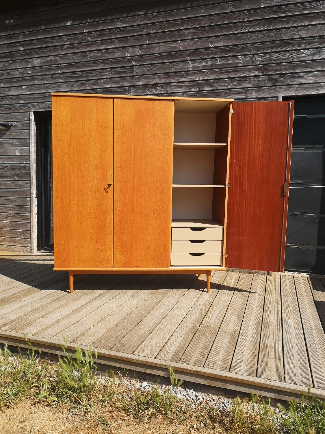 Vintage wardrobe dressing 3 doors