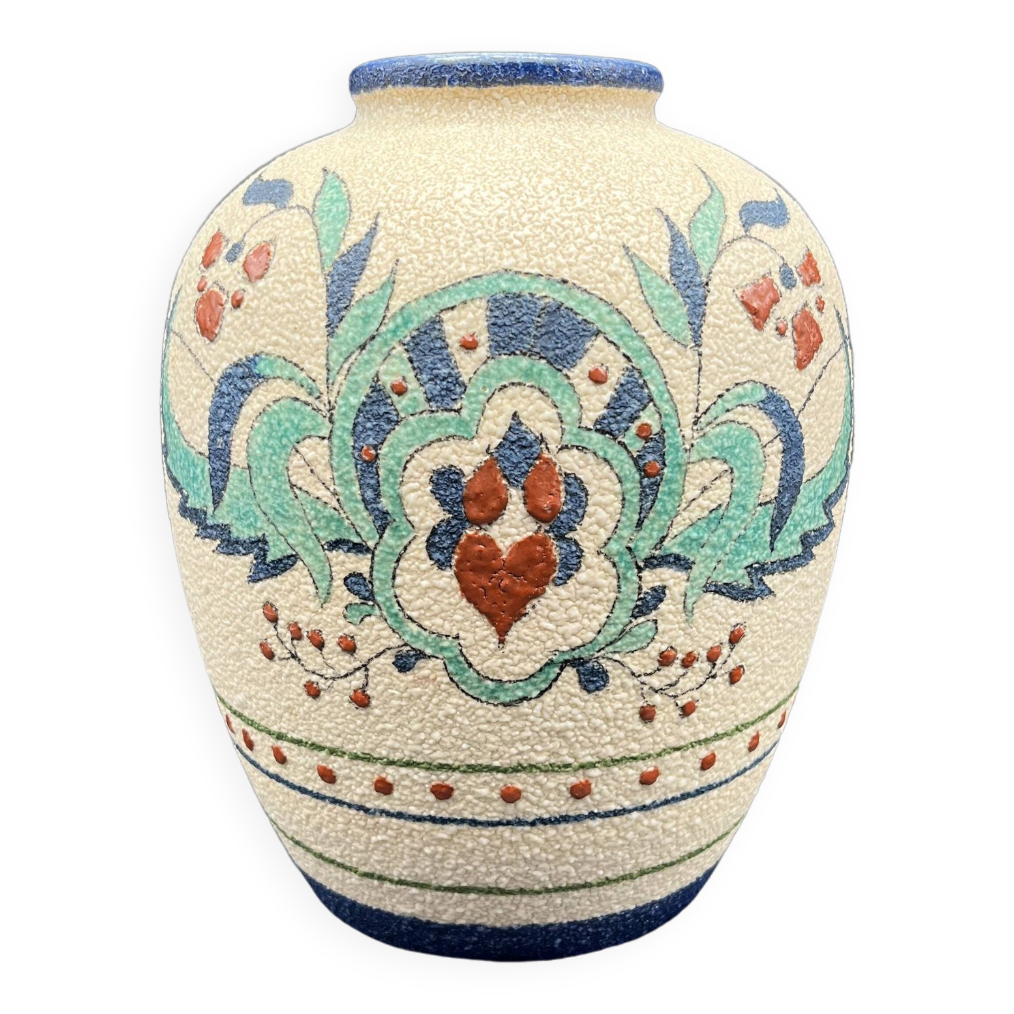 Art Deco ceramic vase Floral decor flowers
