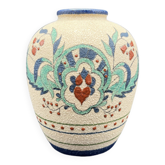 Art Deco ceramic vase Floral decor flowers