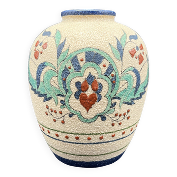 Art Deco ceramic vase Floral decor flowers