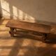 Brutalist coffee table in solid oak, 1970s